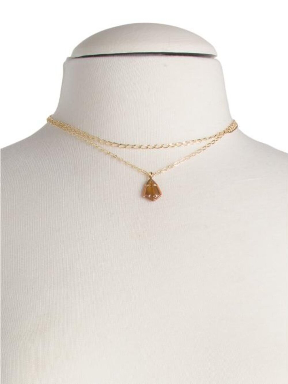 KENDRA SCOTT Gold Amber Illusion Camry Enamel Frame Necklace - Picture 2 of 4